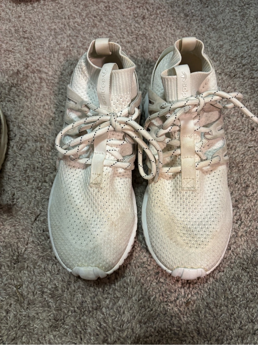 Adidas White Knit Athletic Sneakers